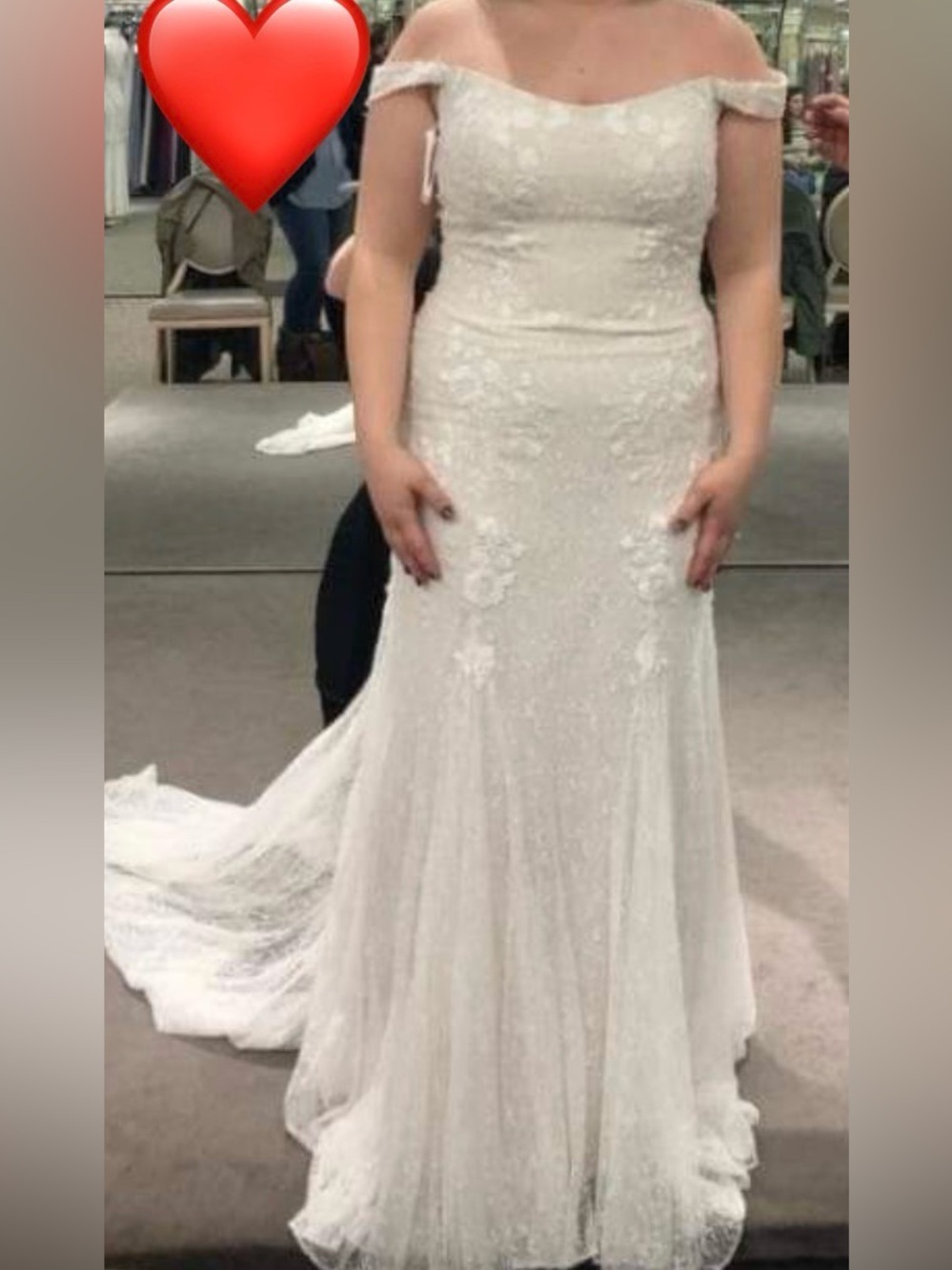 Melissa Sweet Off-Shoulder Ivory Lace Wedding Dress